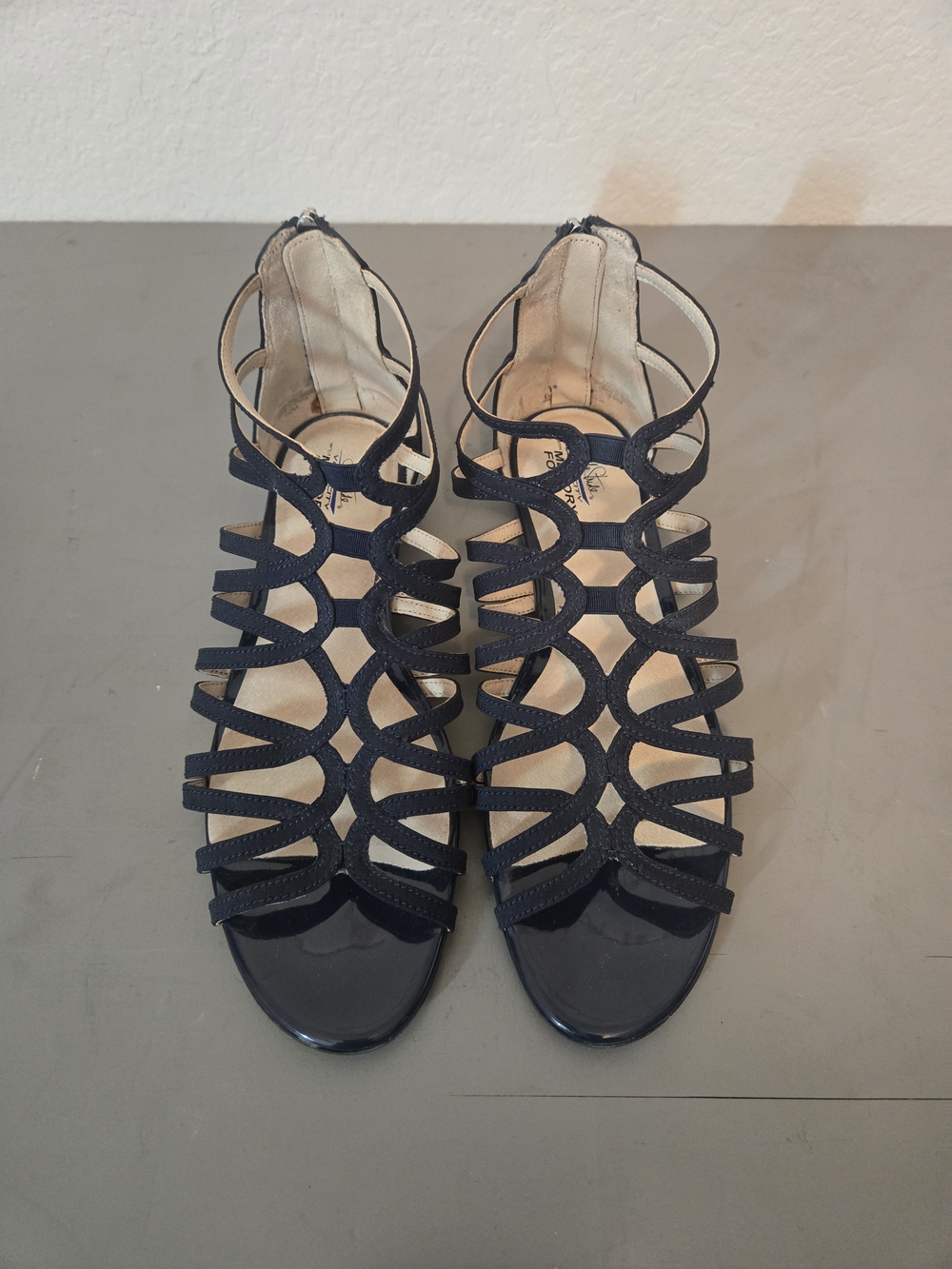Life Stride Navy Strappy Cutout Sandals